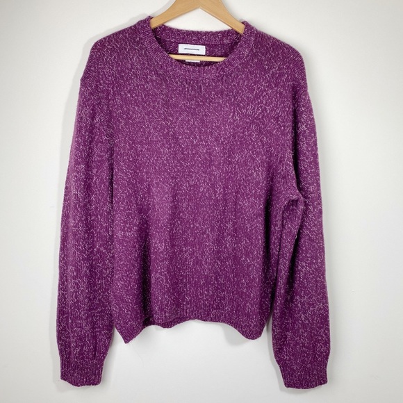 Urban Outfitters Crew Neck Knit Sweater Purple White Size XL - Picture 1 of 7